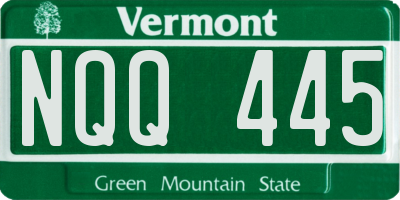 VT license plate NQQ445