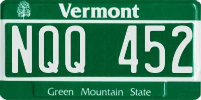 VT license plate NQQ452