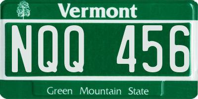 VT license plate NQQ456
