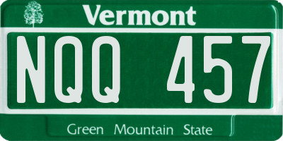 VT license plate NQQ457