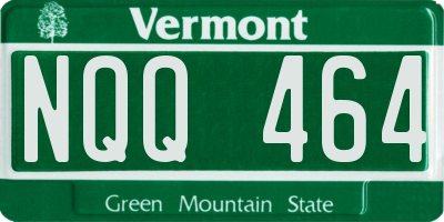 VT license plate NQQ464