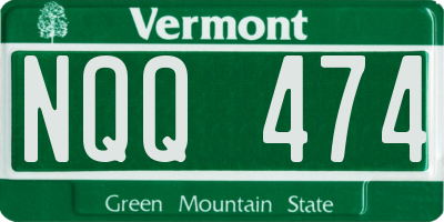 VT license plate NQQ474