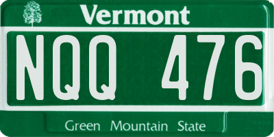 VT license plate NQQ476