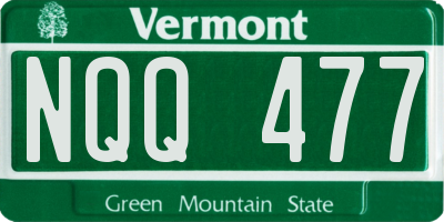 VT license plate NQQ477