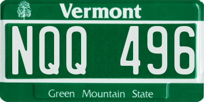 VT license plate NQQ496