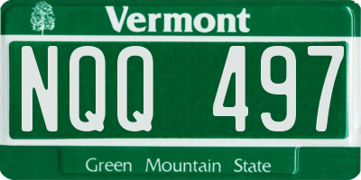 VT license plate NQQ497