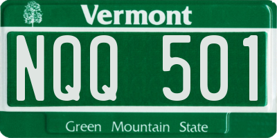 VT license plate NQQ501