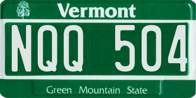 VT license plate NQQ504
