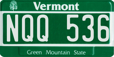 VT license plate NQQ536