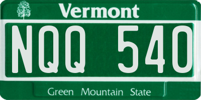 VT license plate NQQ540