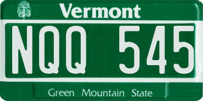 VT license plate NQQ545