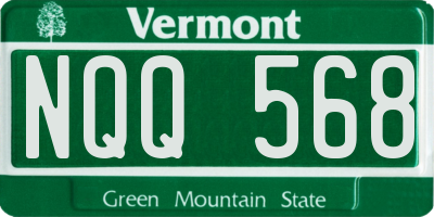 VT license plate NQQ568