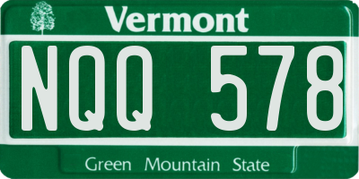 VT license plate NQQ578
