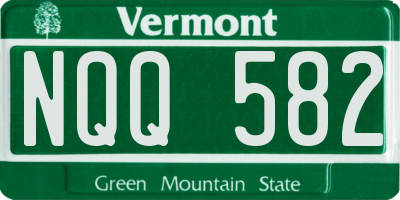 VT license plate NQQ582