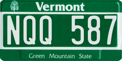 VT license plate NQQ587