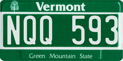 VT license plate NQQ593