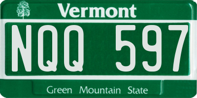 VT license plate NQQ597