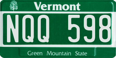 VT license plate NQQ598