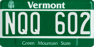 VT license plate NQQ602
