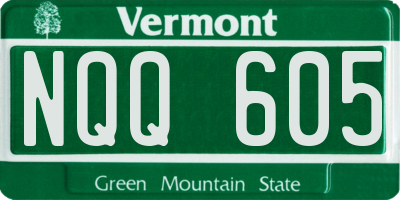 VT license plate NQQ605