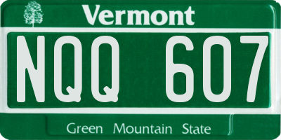 VT license plate NQQ607