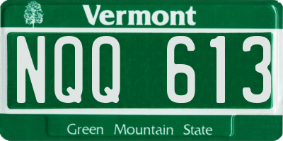 VT license plate NQQ613