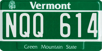 VT license plate NQQ614