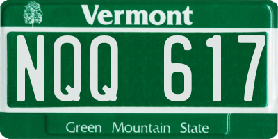 VT license plate NQQ617