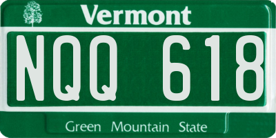 VT license plate NQQ618