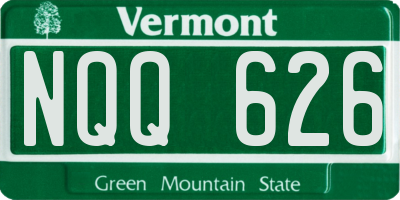 VT license plate NQQ626