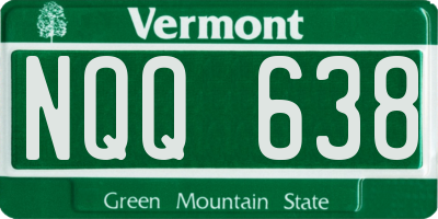 VT license plate NQQ638