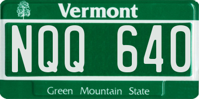 VT license plate NQQ640