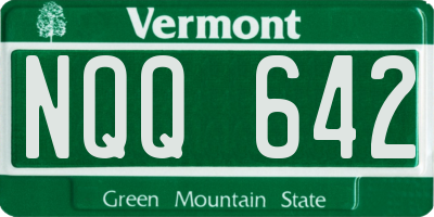 VT license plate NQQ642