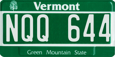 VT license plate NQQ644