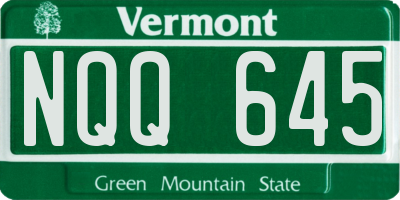 VT license plate NQQ645