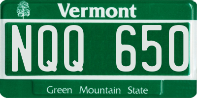 VT license plate NQQ650
