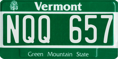 VT license plate NQQ657