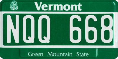 VT license plate NQQ668