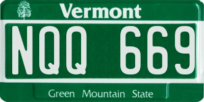 VT license plate NQQ669