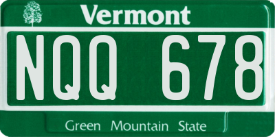 VT license plate NQQ678