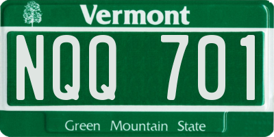 VT license plate NQQ701