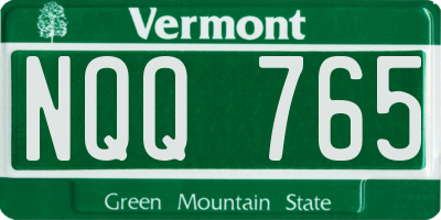 VT license plate NQQ765
