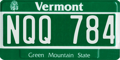 VT license plate NQQ784