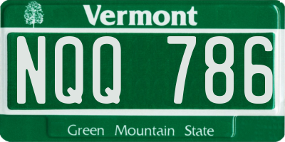 VT license plate NQQ786