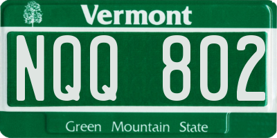 VT license plate NQQ802