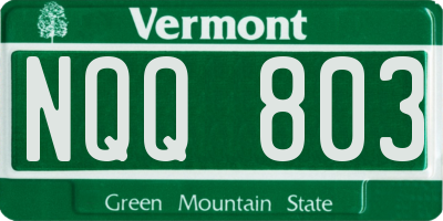 VT license plate NQQ803