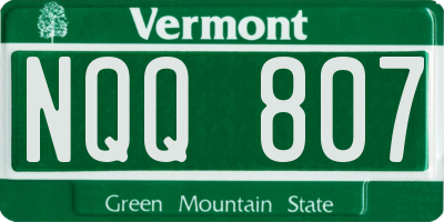 VT license plate NQQ807