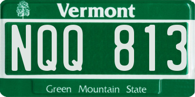 VT license plate NQQ813