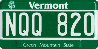 VT license plate NQQ820