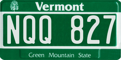 VT license plate NQQ827